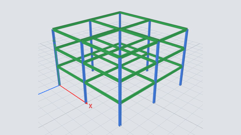 BIM2Frame에서 확인한 3차원 구조 프레임 예제 모델